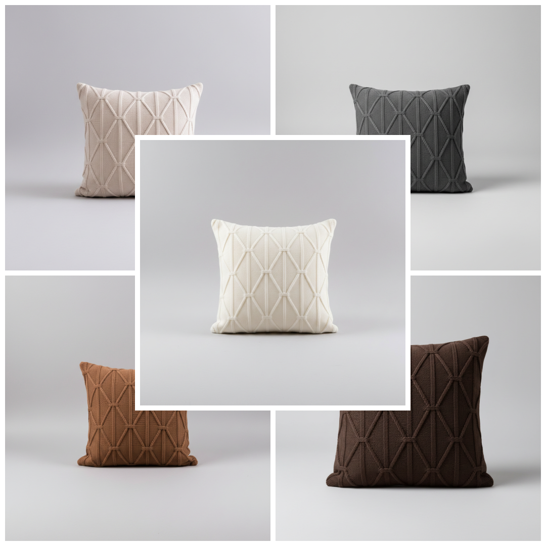 Rope Knot Geometric Cushion | Boho Nordic Style, cushions & inserts, crafted in a warm Japandi minimalist style
