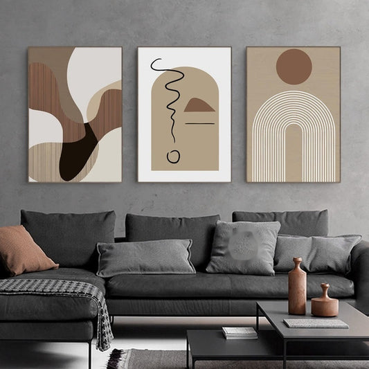 Abstract Japandi Canvas Print – Minimalist Wall Art in Warm Neutrals, crafted in a warm Japandi minimalist style