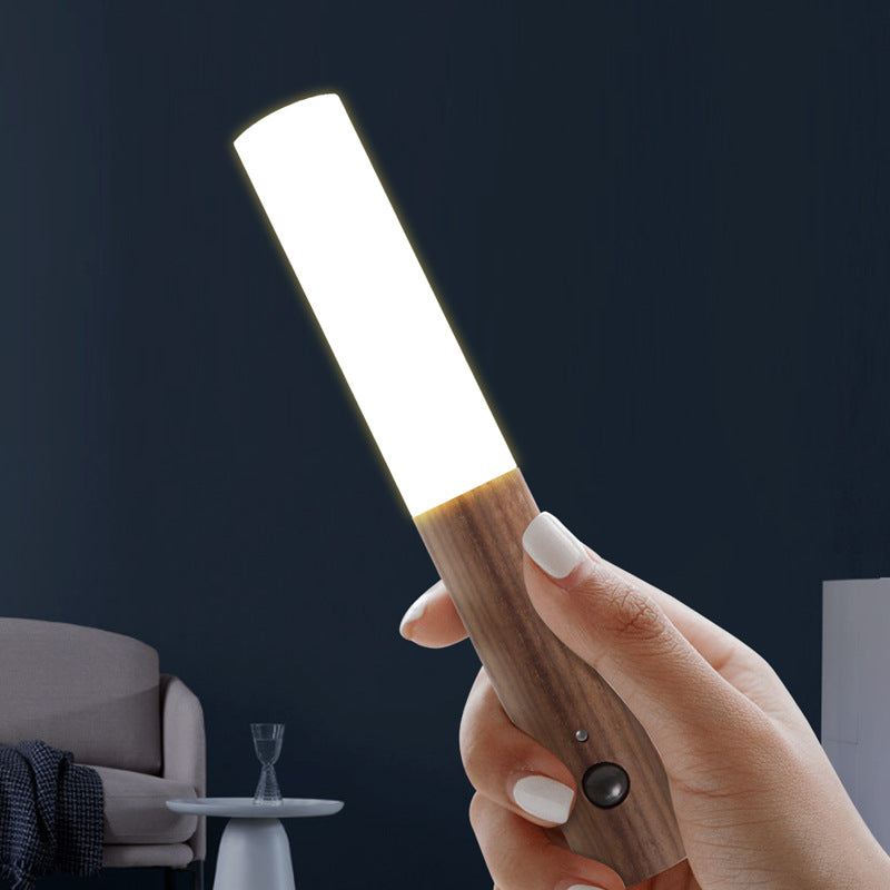 Motion Sensor LED Night Light – Wooden Wireless Lamp, night lights, detail view, embracing wabi-sabi natural imperfection