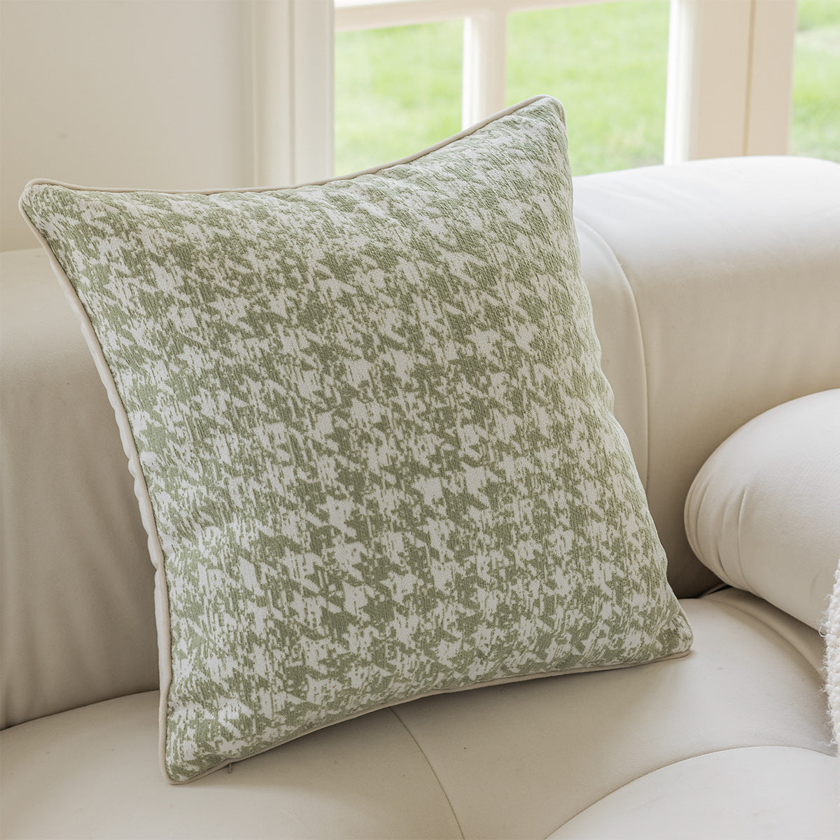 Nordic Cotton Cushion Cover | Japandi Minimalist Style, cushions & inserts, close-up detail, crafted in a warm Japandi
