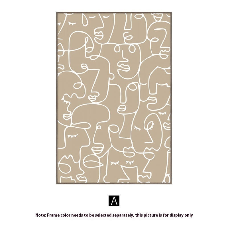 Abstract Japandi Canvas Print – Minimalist Wall Art in Warm Neutrals, close-up detail, crafted in a warm Japandi minimalist