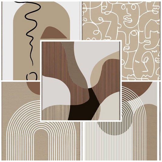 Abstract Japandi Canvas Print – Minimalist Wall Art in Warm Neutrals, crafted in a warm Japandi minimalist style